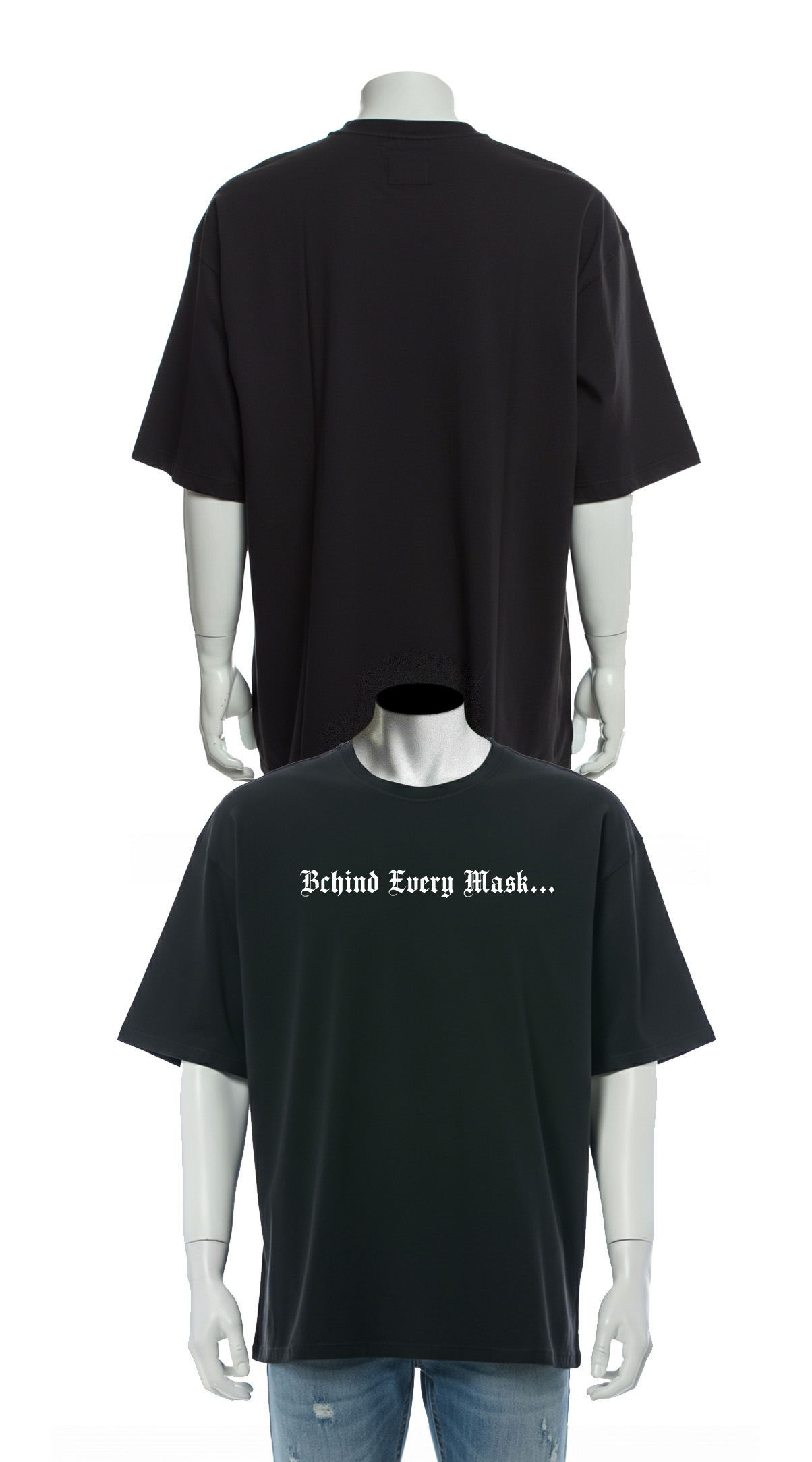 Demon Persona Mask Graphic Oversized T-Shirt